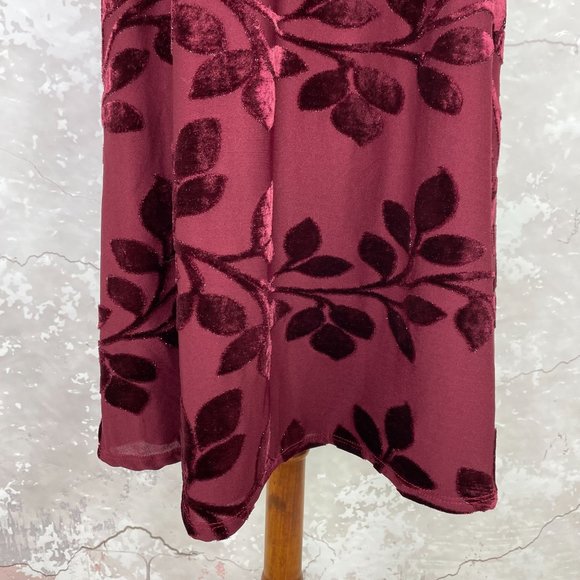 Adrienne Vittadini Burgundy Velvet Sleeveless Dress M NWT - Picture 3 of 10